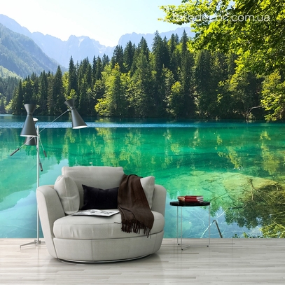 Фотообои для стен Лес у озера от студии интерьерного декора Fotodecor