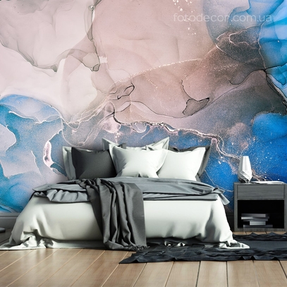Фотообои для стен Синий фон с серым от студии интерьерного декора Fotodecor