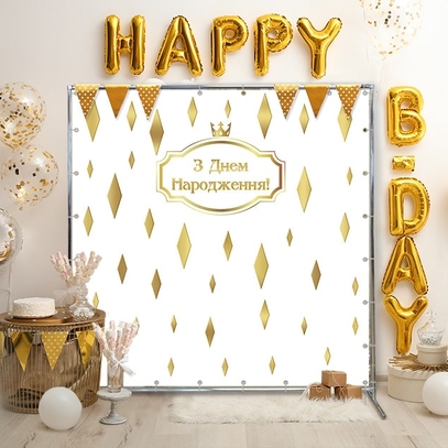 Фотозона С золотым узором от магазина  Fotodecor